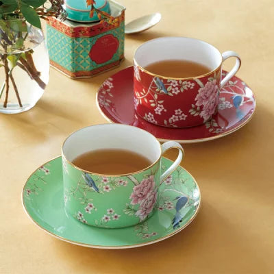 NARUMI(ナルミ) クイーンズガーデン ティー・コーヒーカップ&ソーサー (レッド) 270cc 〈97178-54727〉