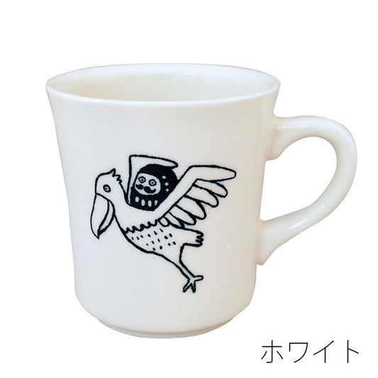マグカップ だるまとハシビロコウ かわいい 癒やされる 美濃焼 食器 マグ 2色から選べます バレンタイン