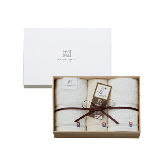 今治謹製 organic towel オーガニックパイル フェイスタオル2枚・ウォッシュタオル1枚 IOG3940(今治製)