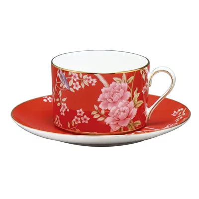 NARUMI(ナルミ) クイーンズガーデン ティー・コーヒーカップ&ソーサー (レッド) 270cc 〈97178-54727〉