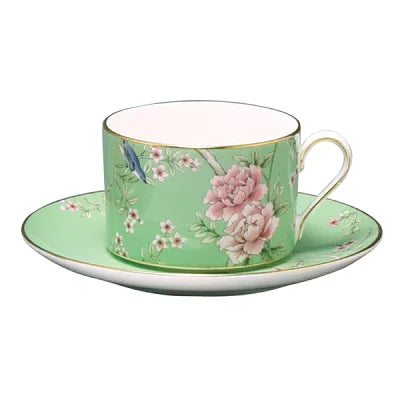 NARUMI(ナルミ) クイーンズガーデン ティー・コーヒーカップ&ソーサー (グリーン) 270cc 〈97179-54727〉