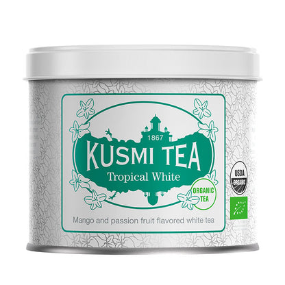 クスミティー トロピカル ホワイト 90g⽸ KUSMI TEA 〈BTROP100BIO〉 ホワイトティー 白茶 緑茶 オーガニックティー 茶葉