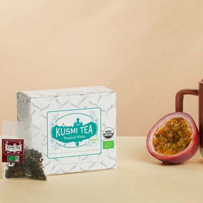 クスミティー トロピカル ホワイト ティーバッグ 20個⼊（個包装なし） KUSMI TEA 〈BTROP20SBIO〉 ホワイトティー 白茶 緑茶 オーガニックティー
