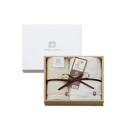 今治謹製 organic towel　オーガニックパイル フェイスタオル１枚・ウォッシュタオル１枚セット　IOG3925（今治製）