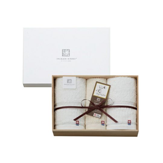 今治謹製 organic towel　オーガニックパイル フェイスタオル２枚・ウォッシュタオル１枚　IOG3940（今治製）