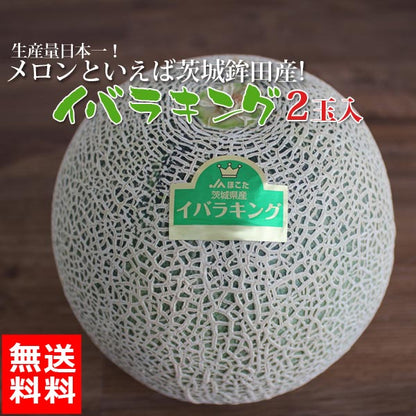 茨城 メロン イバラキング 2玉 4L ほこいち農園 茨城 茨城県 鉾田 緑肉 青肉 茨城メロン 鉾田メロン (収穫次第順次出荷) (同梱不可)