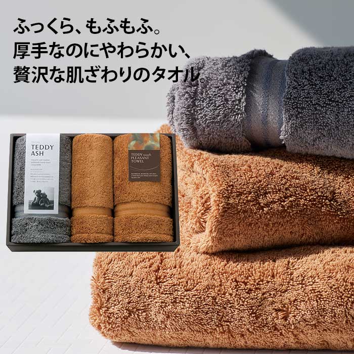 フェイスタオル2P・ハンドタオル TEDDY ASH 〈テディアッシュ〉 タオルセット 〈80025〉