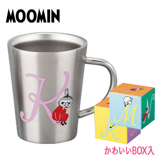 ムーミン イニシャル 【K】 ステンレス二重マグ 〈MM8803-856-K〉 食器 イニシャルマグカップ