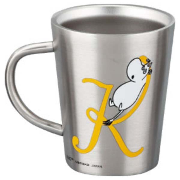 ムーミン イニシャル 【K】 ステンレス二重マグ 〈MM8803-856-K〉 食器 イニシャルマグカップ