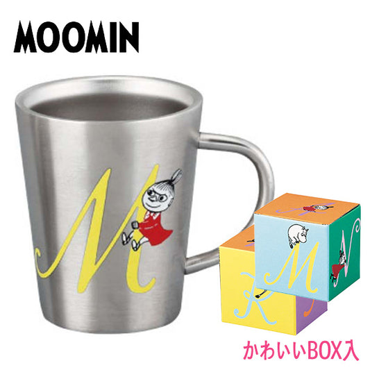 ムーミン イニシャル 【M】 ステンレス二重マグ 〈MM8804-856-M〉 食器 イニシャルマグカップ