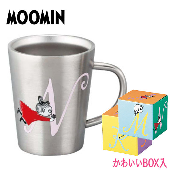 ムーミン イニシャル 【N】 ステンレス二重マグ 〈MM8805-856-N〉 食器 イニシャルマグカップ