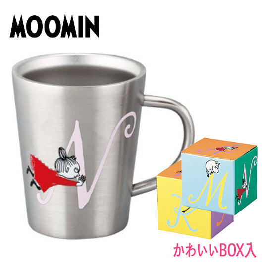 ムーミン イニシャル 【N】 ステンレス二重マグ 〈MM8805-856-N〉 食器 イニシャルマグカップ