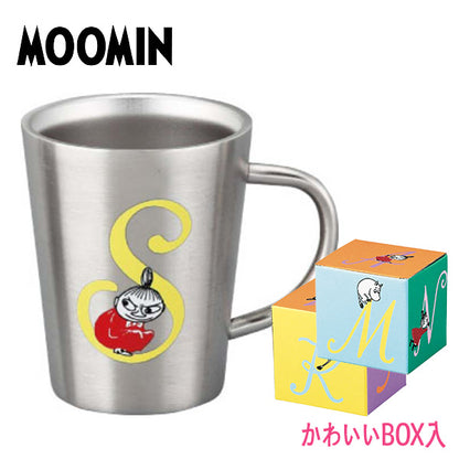 ムーミン イニシャル 【S】 ステンレス二重マグ 〈MM8806-856-S〉 食器 イニシャルマグカップ